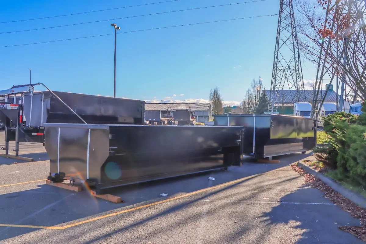 Roll-off dumpster ready for waste disposal at job site for Commercial Dumpster Rental in Anniston